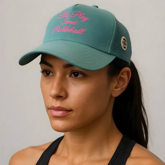 Teal "Let's Play Some Pickleball" Performance Hat